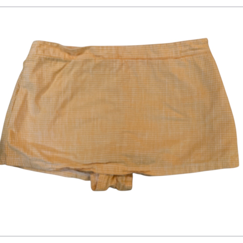 Free People Yellow Gingham Skort Women’s Size 10 Zip Back Cotton